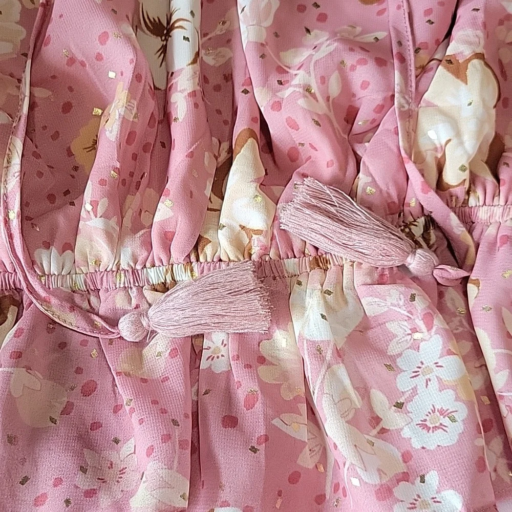 🌞Floral Off-Shoulder Pink Blouse - Picture 3 of 5